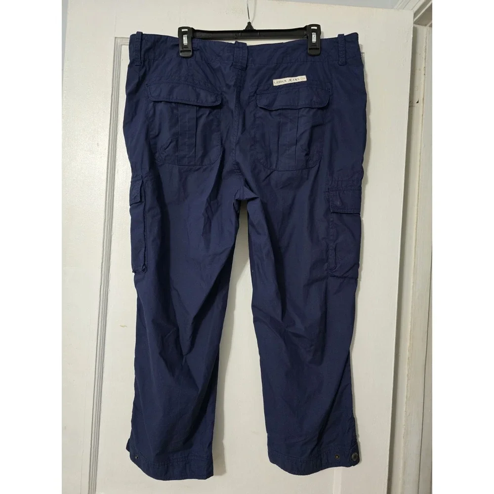 VTG Lauren Jeans Co Ralph Lauren Navy Nautical Cargo Capri Pants Womens Sz 16 - Picture 2 of 6